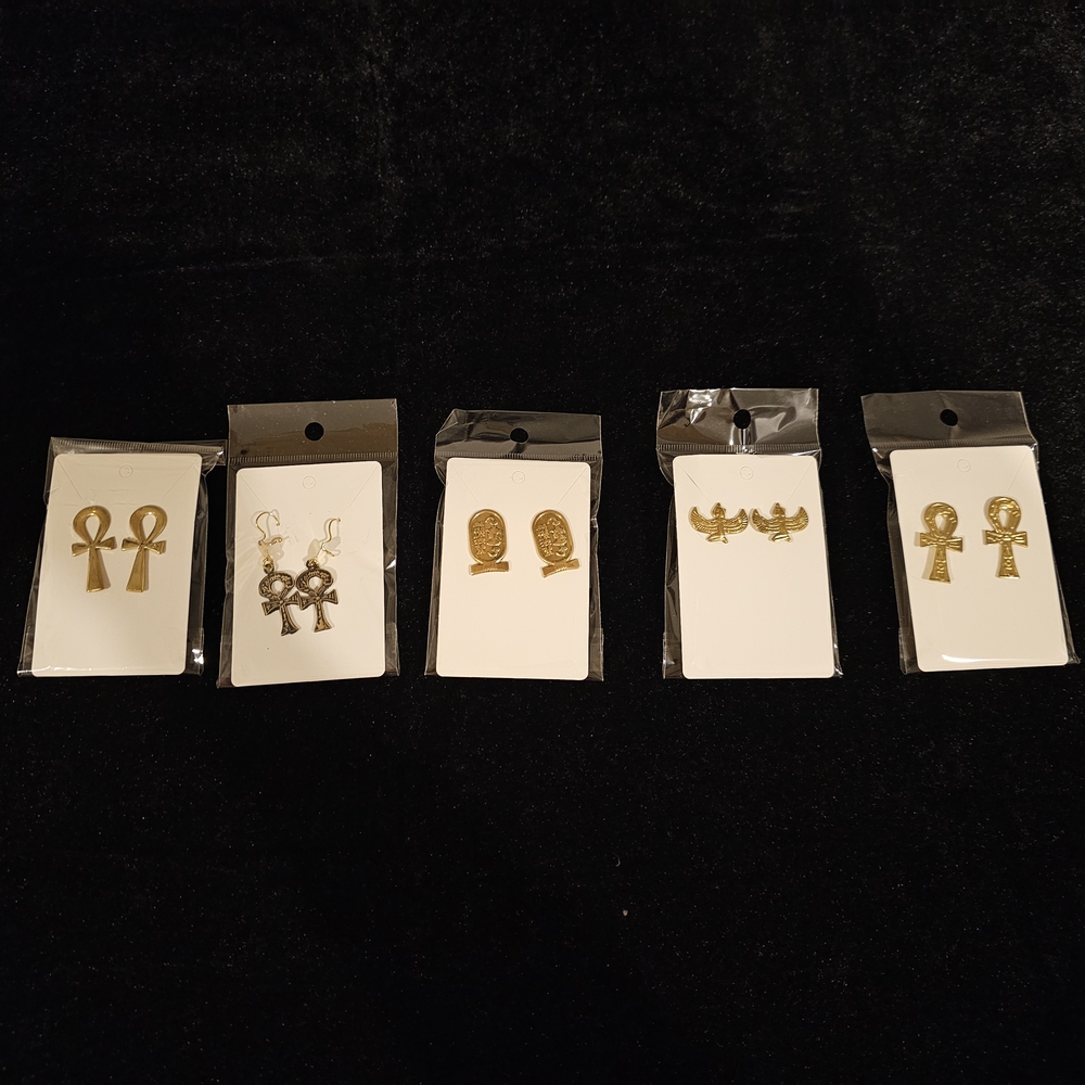 Gold Egyptian Style Earrings Set